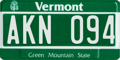 VT license plate AKN094