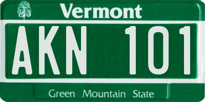 VT license plate AKN101