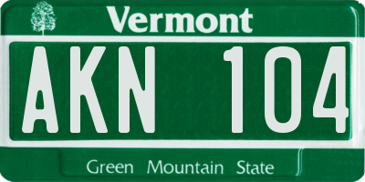 VT license plate AKN104