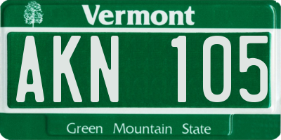 VT license plate AKN105
