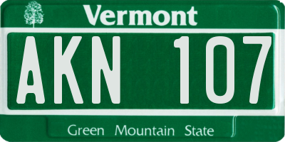 VT license plate AKN107