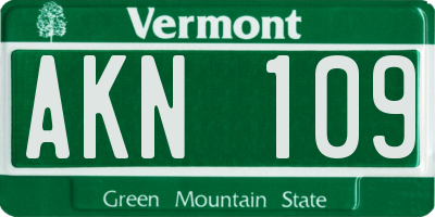 VT license plate AKN109