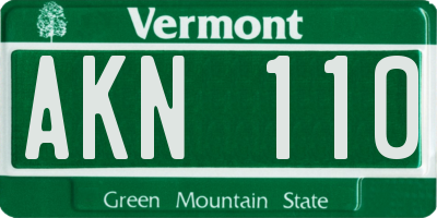 VT license plate AKN110