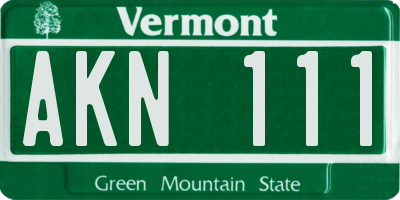 VT license plate AKN111