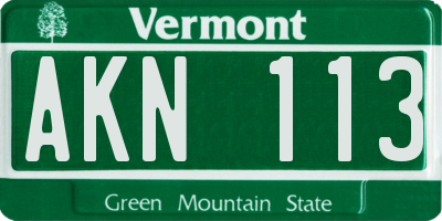VT license plate AKN113