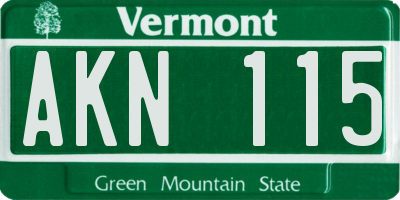 VT license plate AKN115