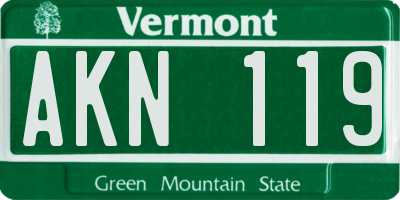 VT license plate AKN119