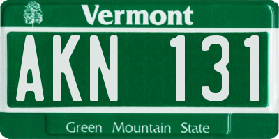 VT license plate AKN131