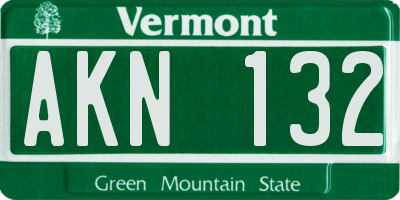 VT license plate AKN132