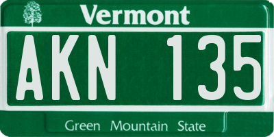 VT license plate AKN135
