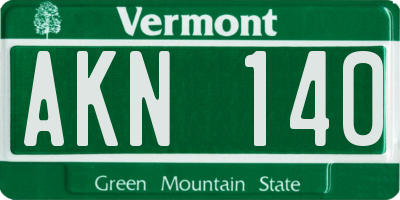 VT license plate AKN140