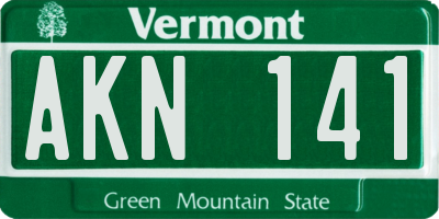 VT license plate AKN141