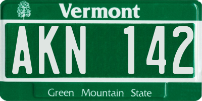 VT license plate AKN142