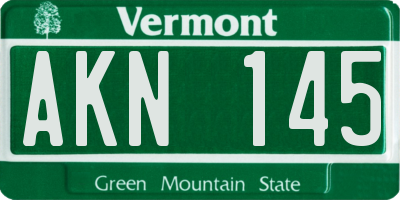 VT license plate AKN145
