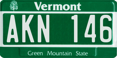 VT license plate AKN146
