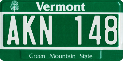 VT license plate AKN148
