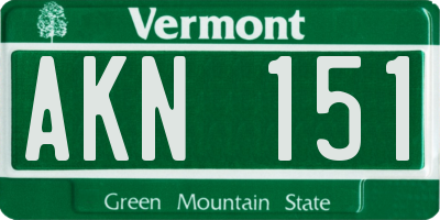 VT license plate AKN151