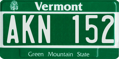 VT license plate AKN152