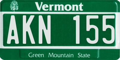 VT license plate AKN155
