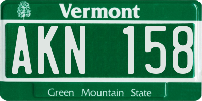 VT license plate AKN158