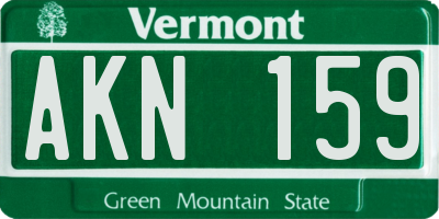 VT license plate AKN159