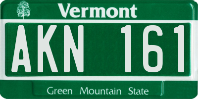 VT license plate AKN161