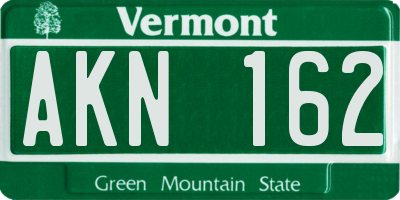 VT license plate AKN162