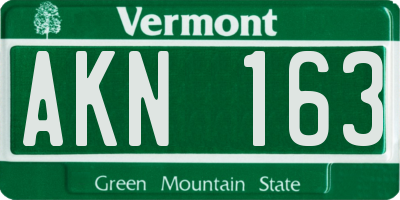 VT license plate AKN163