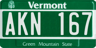 VT license plate AKN167