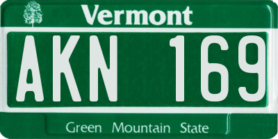 VT license plate AKN169