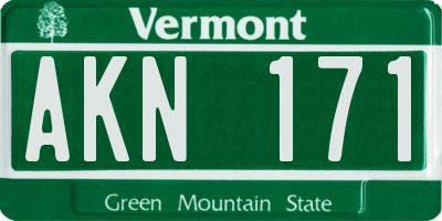 VT license plate AKN171