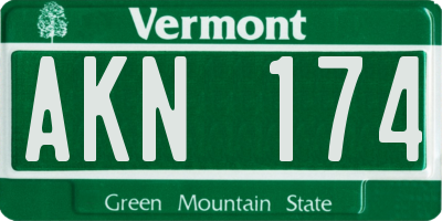 VT license plate AKN174