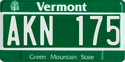 VT license plate AKN175