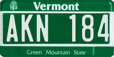 VT license plate AKN184