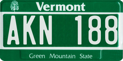 VT license plate AKN188