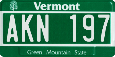 VT license plate AKN197
