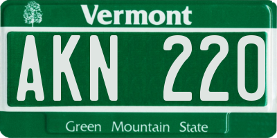 VT license plate AKN220