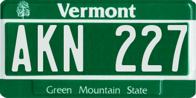 VT license plate AKN227