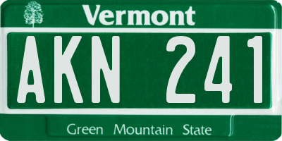 VT license plate AKN241