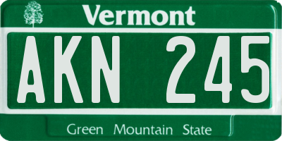 VT license plate AKN245