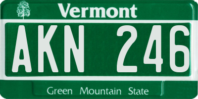 VT license plate AKN246