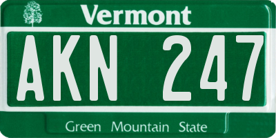 VT license plate AKN247