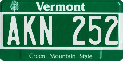 VT license plate AKN252
