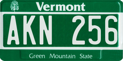VT license plate AKN256