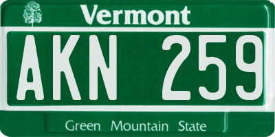 VT license plate AKN259