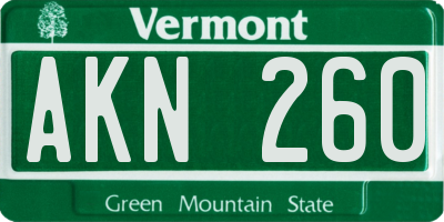 VT license plate AKN260