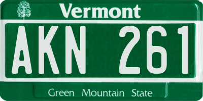 VT license plate AKN261