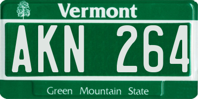 VT license plate AKN264