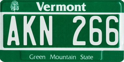 VT license plate AKN266