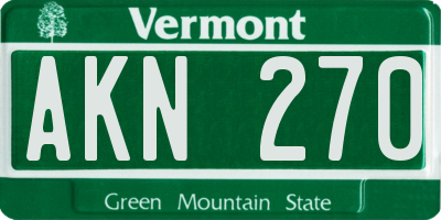 VT license plate AKN270